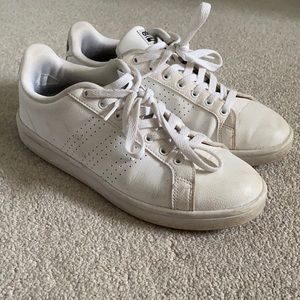 Adidas all white superstars